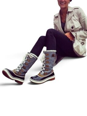 SOREL Tivoli High Grey Black Winter Boots